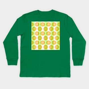 Citrus Slice and Stripes Kids Long Sleeve T-Shirt